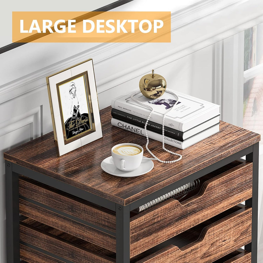 Industrial 5 Drawer Chest with Wheels