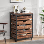 Industrial 5 Drawer Chest with Wheels