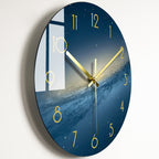 Luxury Silent Glass Wall Clock Living Room Decor