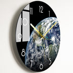 Luxury Silent Glass Wall Clock Living Room Decor