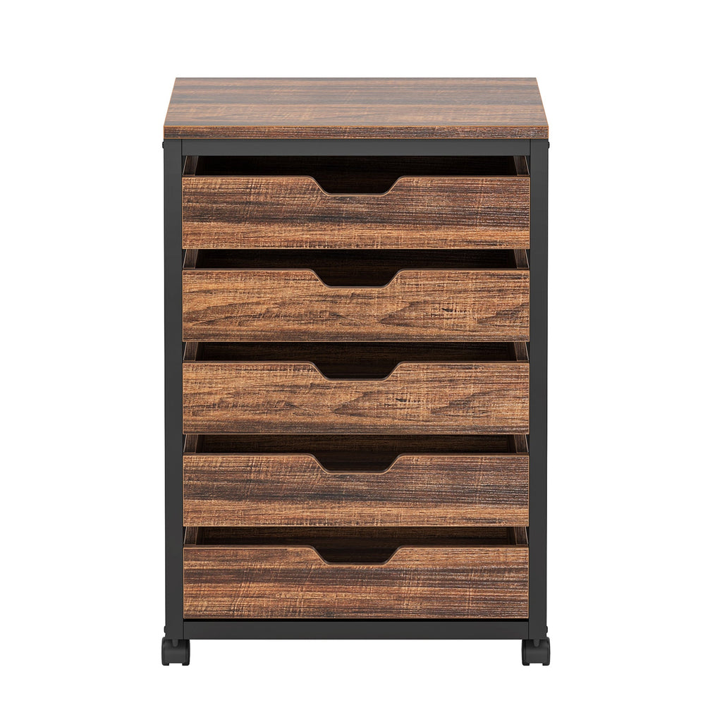 Industrial 5 Drawer Chest with Wheels