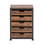 Industrial 5 Drawer Chest with Wheels