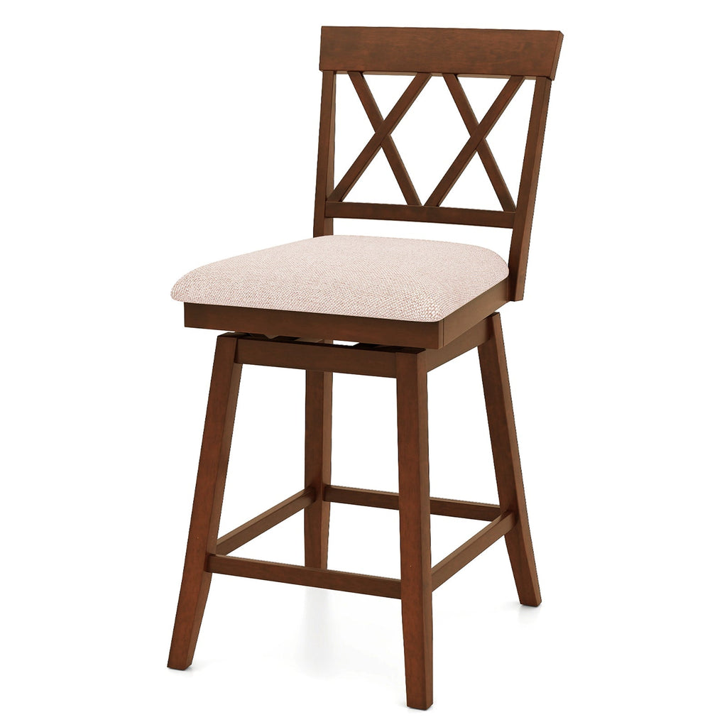Counter Height Swivel Bar Stools with Upholstered Seat - Set of 2