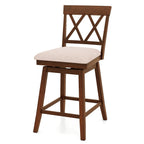 Counter Height Swivel Bar Stools with Upholstered Seat - Set of 2