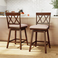 Counter Height Swivel Bar Stools with Upholstered Seat - Set of 2