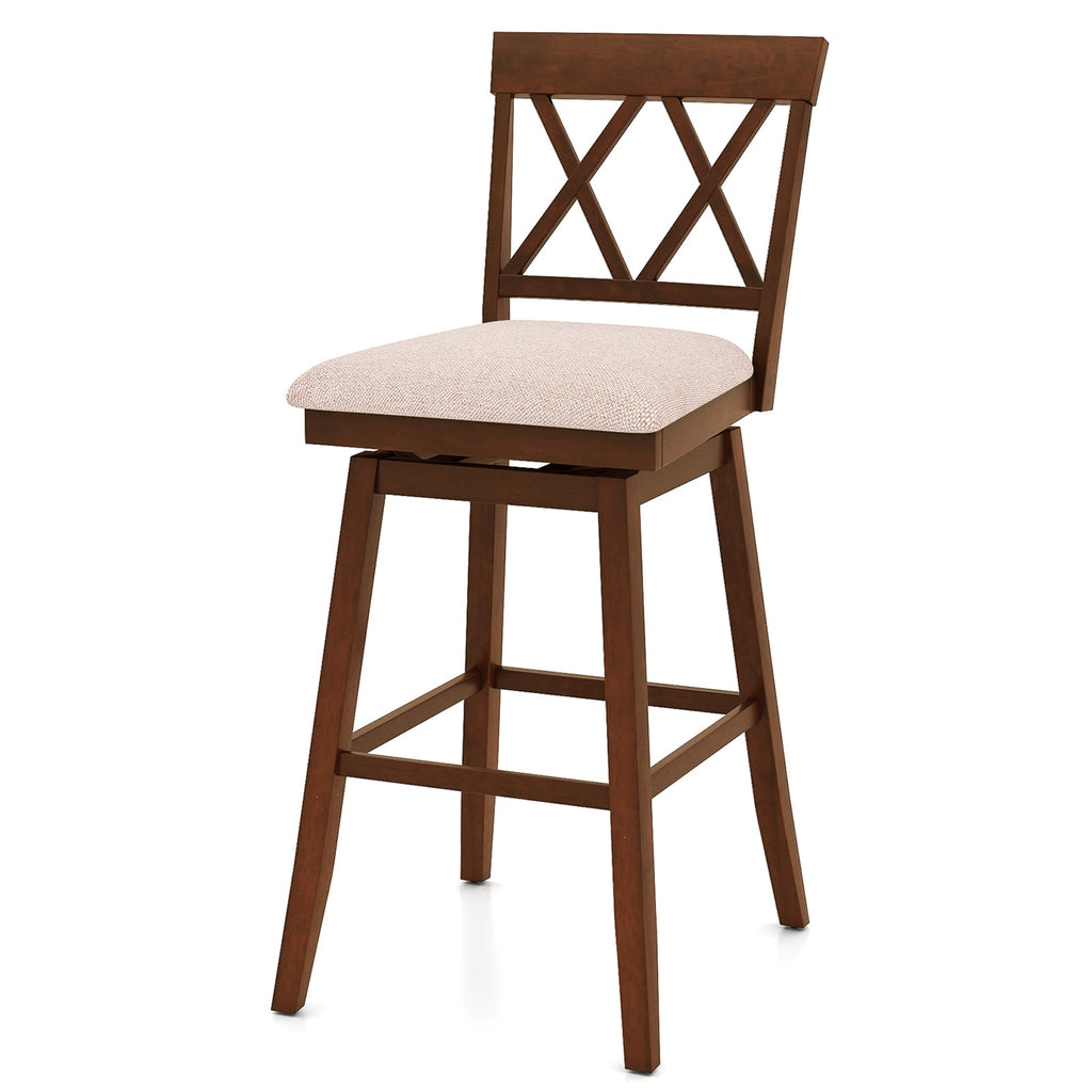 Counter Height Swivel Bar Stools with Upholstered Seat - Set of 2