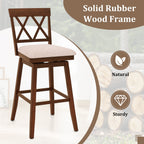 Counter Height Swivel Bar Stools with Upholstered Seat - Set of 2