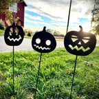 3-Pack Metal Halloween Jack-O-Lanterns Yard Stakes