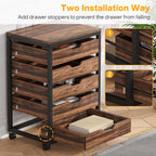 Industrial 5 Drawer Chest with Wheels