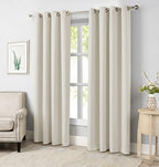 Fennco Styles Grommet Top Blackout Window Curtains 2 Panels for Bedroom, Living Room, Patio Door Backing Sliding Glass Door Drape