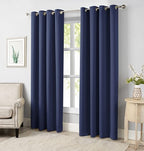 Fennco Styles Grommet Top Blackout Window Curtains 2 Panels for Bedroom, Living Room, Patio Door Backing Sliding Glass Door Drape