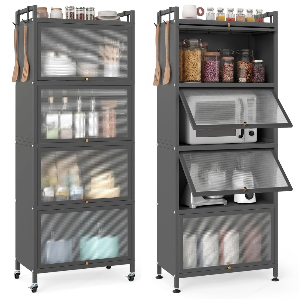 5-Tier Kitchen Baker's Rack with Flip-up PC Doors