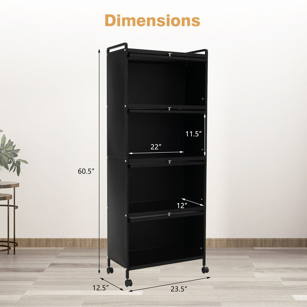 5-Tier Kitchen Baker's Rack with Flip-up PC Doors