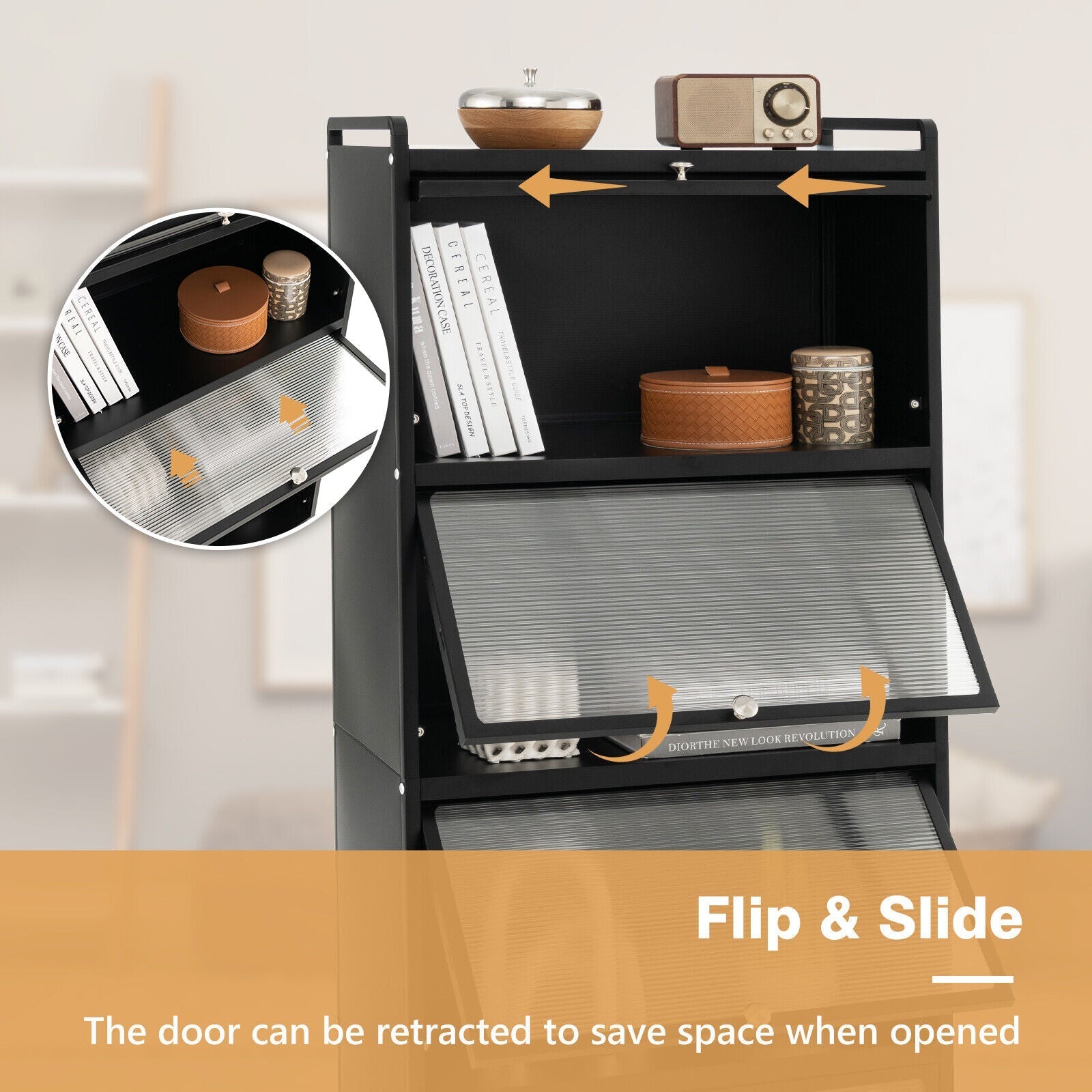 5-Tier Kitchen Baker's Rack with Flip-up PC Doors