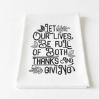 Thanksgiving Kitchen Towel, Hostess Gift, Housewarming Gift, Thanksgiving Kitchen Decor, Thankful Tea Towel, Fall Flour Sack Towel