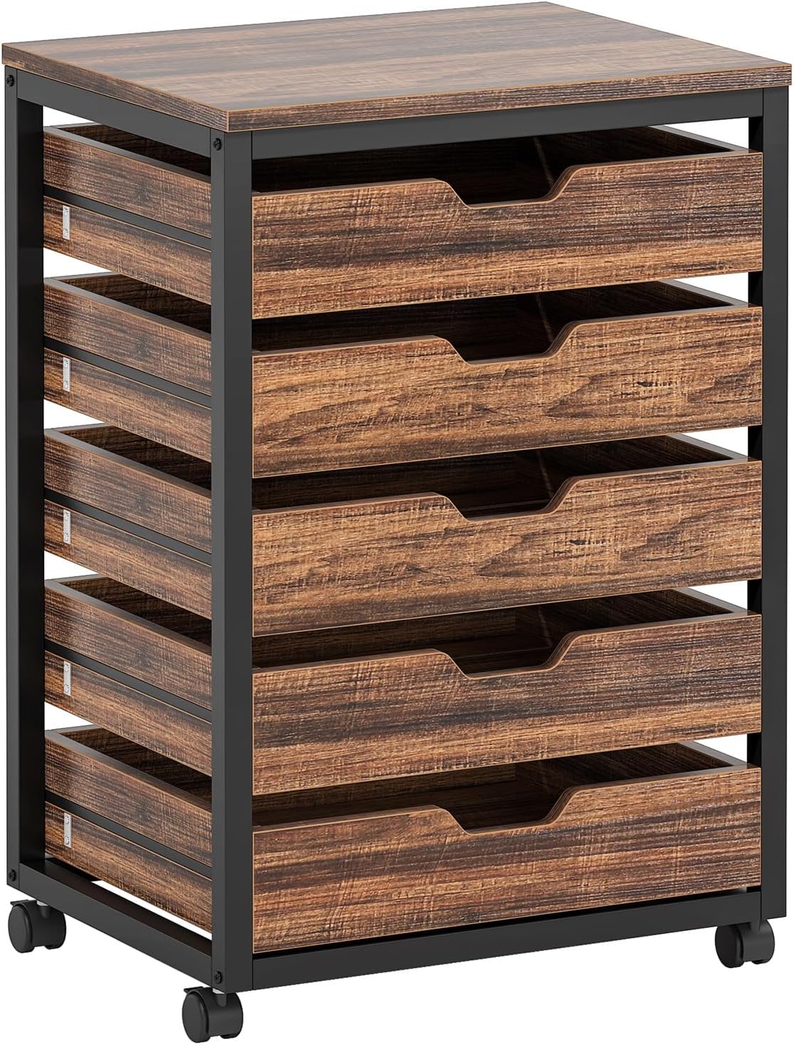 Industrial 5 Drawer Chest with Wheels