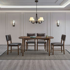 ACTU 58” Mid-Century Modern Dining Table Set for Small Spaces (Seats 4–6)