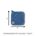 BUNDLE - STANDARD HERRINGBONE OVEN MITT, PAN HANDLE HOLDER AND HERRINGBONE TRIVET/POT HOLDER (MEDIUM VINTAGE)
