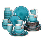 Vancasso Bella-T 16/32/48-Pieces Porcelain Dinnerware Set Vintage Ceramic Plate Set with Dinner Plate,Dessert Plate,Bowl,Mug Set