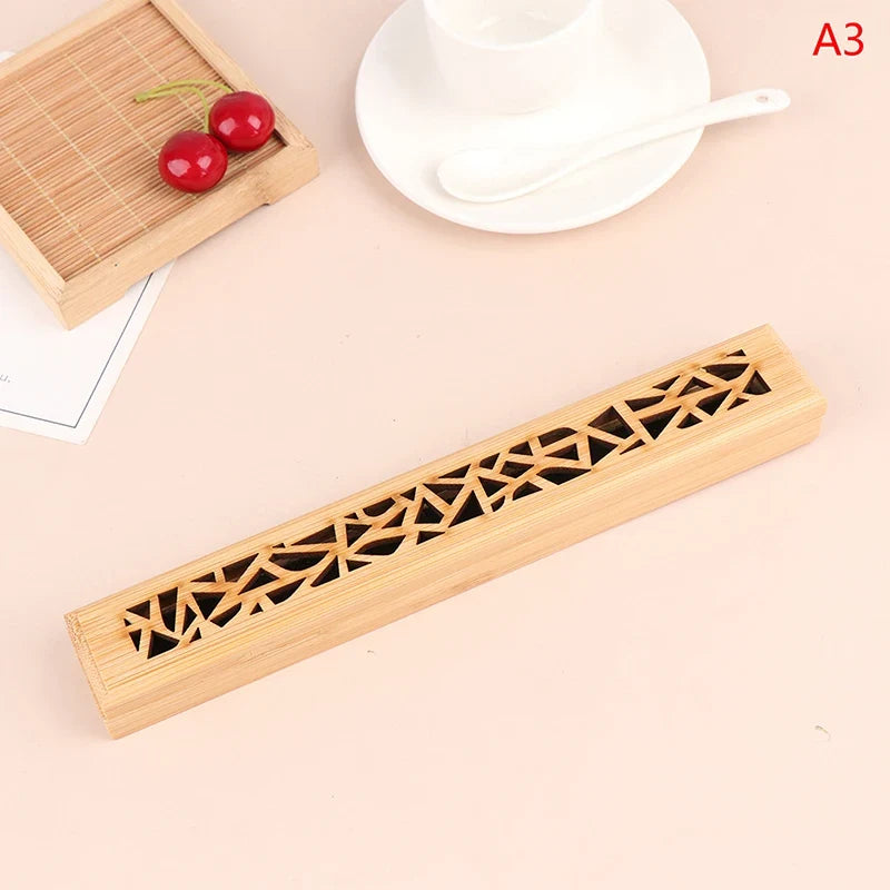 Natural Bamboo Incense Burner Holder with Storage Box | Aromatherapy Incense Tool