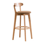 Solid Wood High Back Bar Stool Counter Height Modern Minimalist Home Bar Kitchen Island Seating Sillas Para Barra Bar Chair