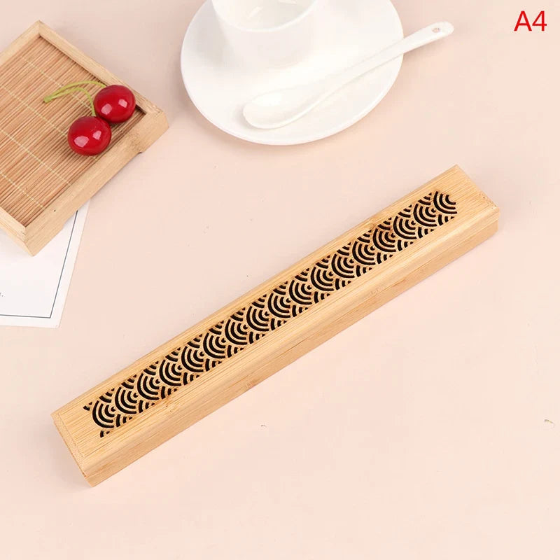 Natural Bamboo Incense Burner Holder with Storage Box | Aromatherapy Incense Tool