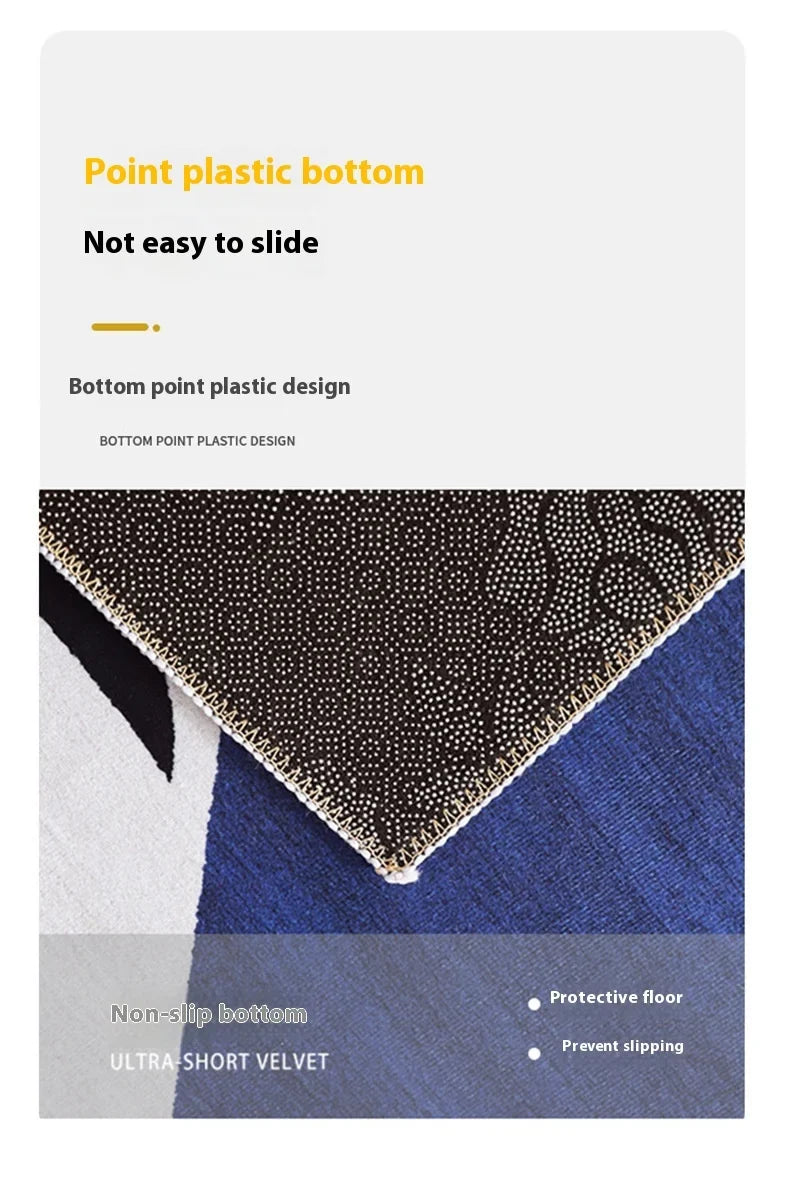 VIKAMA Scandinavian Style Mute Office Carpet Stain-Resistant Rolling Wheelchair Study Home Office Carpet Wear-Resistant