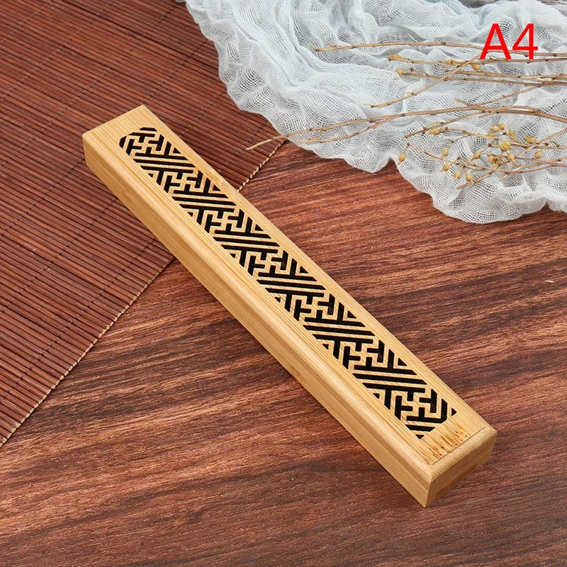 Natural Bamboo Incense Burner Holder with Storage Box | Aromatherapy Incense Tool