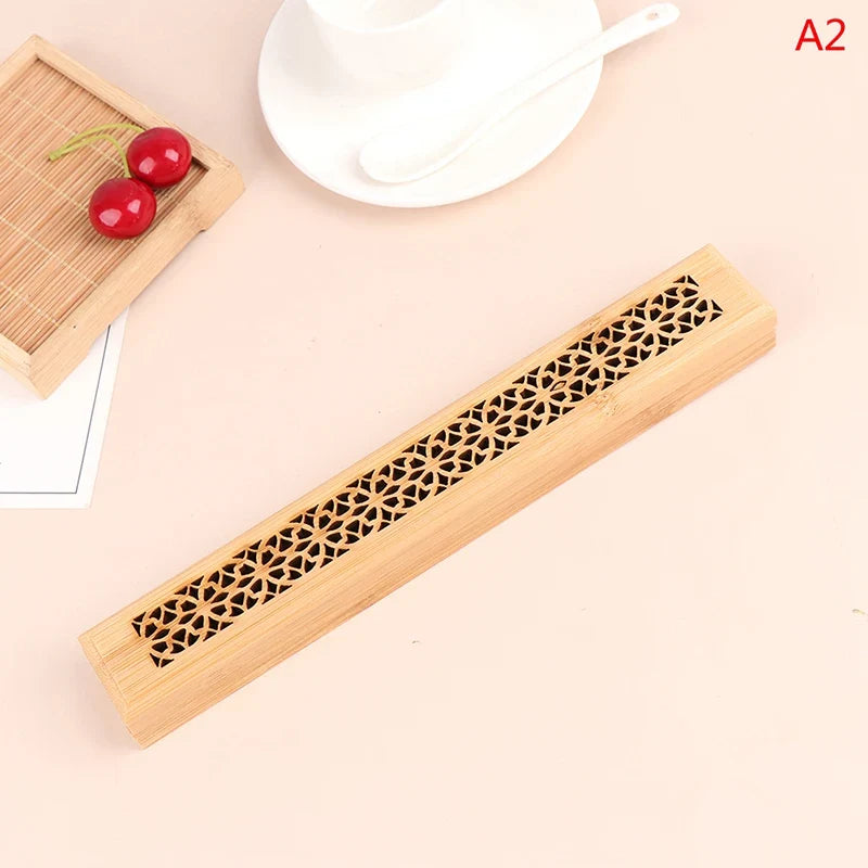 Natural Bamboo Incense Burner Holder with Storage Box | Aromatherapy Incense Tool