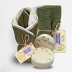 Starter Kit 100% Cotton Dishcloth 11" x 11" (4), Kitchen Towel 24" x 15" (2), Dish Soaps (1 Each Scent)