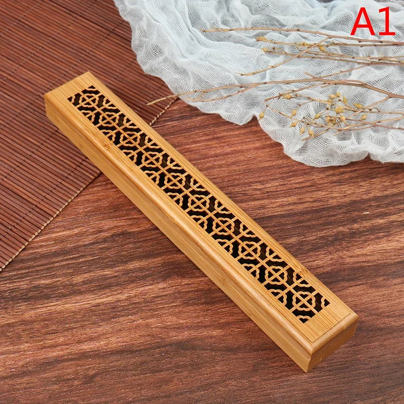 Natural Bamboo Incense Burner Holder with Storage Box | Aromatherapy Incense Tool