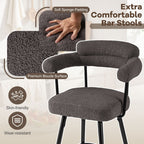 Swivel Bar Stool Set of 2 Counter Height Chairs with Curved Back and Arms