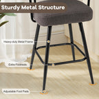 Swivel Bar Stool Set of 2 Counter Height Chairs with Curved Back and Arms