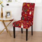 Christmas Chair Cover Stretch Seat Case Spandex Chair Covers Elastic for Kitchen Dining Room Chair Banquet Slipcovers Persons Chair Cover for Christmas Kitchen Decoration Restaurant Holiday Festival Party