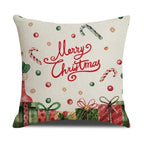 Christmas Green Stripe Pattern Cotton Linen Throw Pillow Christmas Stripe Pillow Cases Christmas Green Decorative Cushion Cover Cotton Linen Pillowcase Indoor Sofa Decorations Home Sofa Decorative Pillowcase 45X45CM