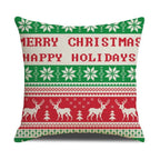 Christmas Green Stripe Pattern Cotton Linen Throw Pillow Christmas Stripe Pillow Cases Christmas Green Decorative Cushion Cover Cotton Linen Pillowcase Indoor Sofa Decorations Home Sofa Decorative Pillowcase 45X45CM