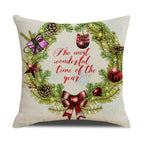 Christmas Green Stripe Pattern Cotton Linen Throw Pillow Christmas Stripe Pillow Cases Christmas Green Decorative Cushion Cover Cotton Linen Pillowcase Indoor Sofa Decorations Home Sofa Decorative Pillowcase 45X45CM