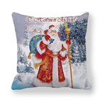 Christmas Ornaments Merry Christmas Decorations Throw Pillow Covers Santa Claus Snowman Merry Christmas Decorative Pillow Cases Home Decor Navidad Home Decor Cushion Cover Happy New Year 2022 45x45CM