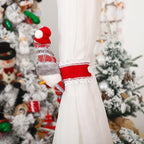 Christmas Plaid Curtain Buckle Santa Snowman Curtain Tiebacks Tie Rope Christmas Decor Curtain Buckle Santa Claus Holdback Decor Snowman Drapes Holder For Home Window Xmas Ornaments Gift