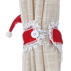 Christmas Plaid Curtain Buckle Santa Snowman Curtain Tiebacks Tie Rope Christmas Decor Curtain Buckle Santa Claus Holdback Decor Snowman Drapes Holder For Home Window Xmas Ornaments Gift