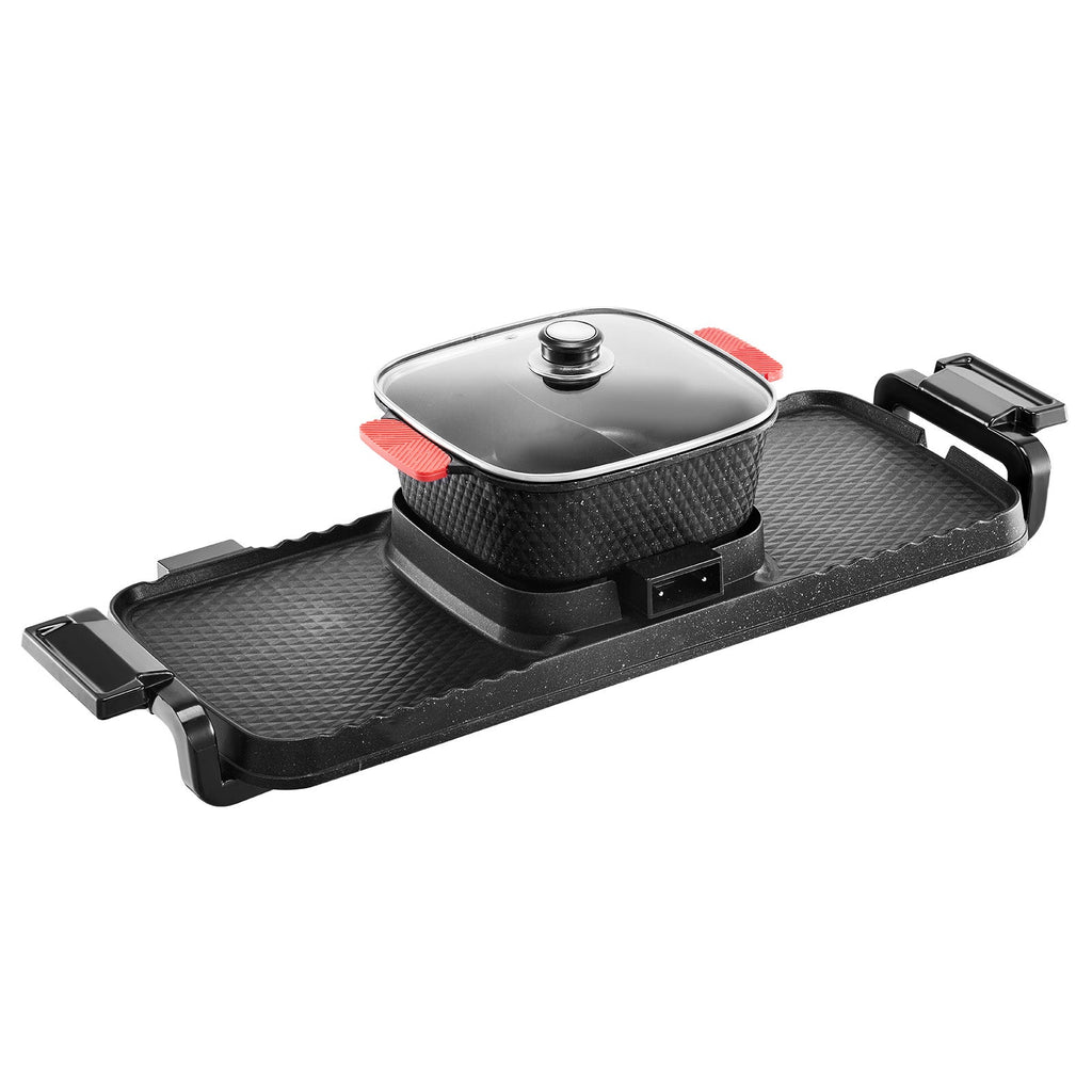 Hot Pot with Grill 2300W 2-in-1 Electric Smokeless BBQ Pan