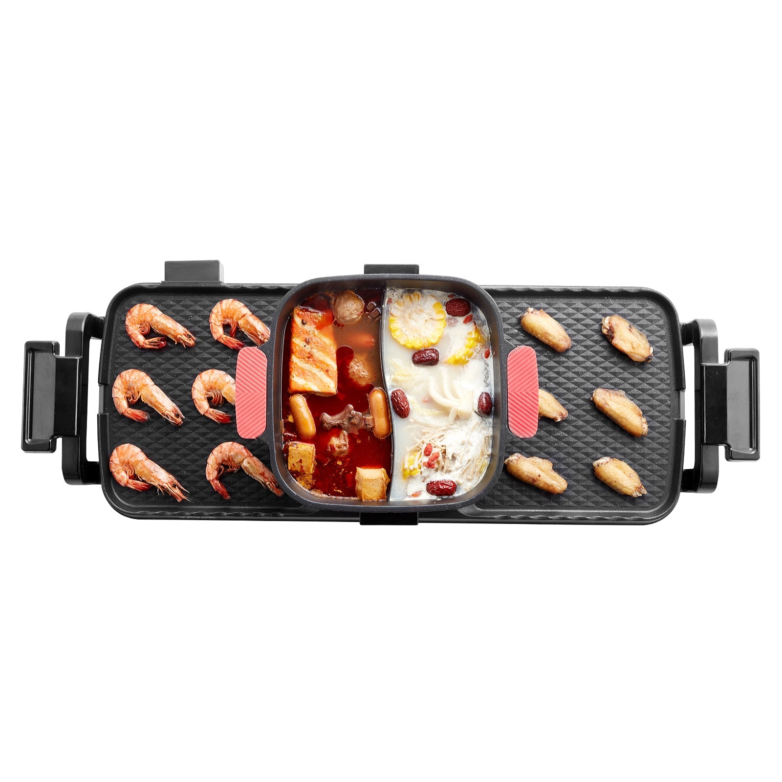 Hot Pot with Grill 2300W 2-in-1 Electric Smokeless BBQ Pan