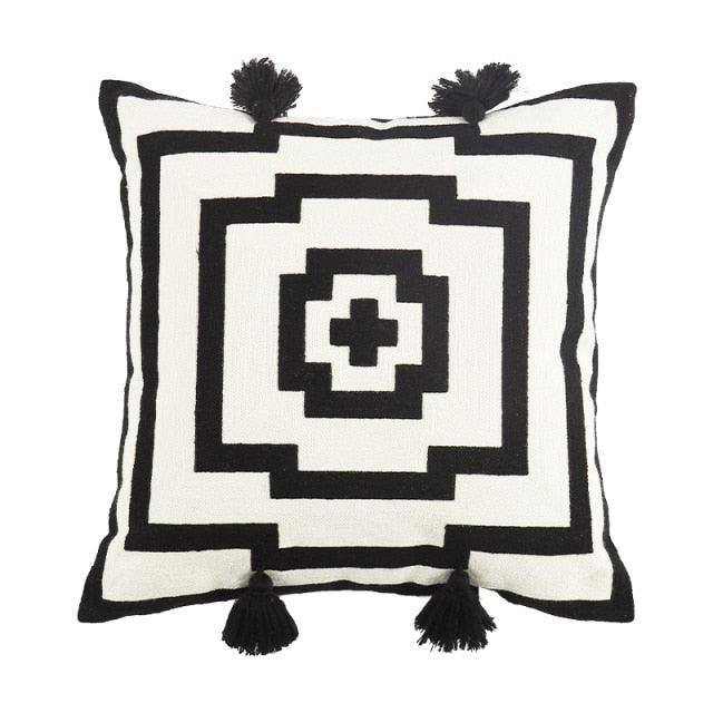 Embroidered Throw Pillow Covers Floral Style Pattern Cushion Cover Soft Cozy Home Decoration For Living Room Kids Room Color Block Handmade Cotton Cover Beautiful Modern Floral Patterns And Invisible Zipper Square Pillow Cover 45x45cm