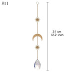 Home Decor Crystal Sun-catchers Window Pendant Hanging Curtain Wind-chimes Light Catcher Star Moon Pendant Rainbow Wind Chime Prisms Wind Chime Hanging Ornaments For Garden Home Christmas Decorations Gift