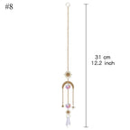 Home Decor Crystal Sun-catchers Window Pendant Hanging Curtain Wind-chimes Light Catcher Star Moon Pendant Rainbow Wind Chime Prisms Wind Chime Hanging Ornaments For Garden Home Christmas Decorations Gift