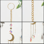 Home Decor Crystal Sun-catchers Window Pendant Hanging Curtain Wind-chimes Light Catcher Star Moon Pendant Rainbow Wind Chime Prisms Wind Chime Hanging Ornaments For Garden Home Christmas Decorations Gift