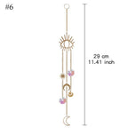 Home Decor Crystal Sun-catchers Window Pendant Hanging Curtain Wind-chimes Light Catcher Star Moon Pendant Rainbow Wind Chime Prisms Wind Chime Hanging Ornaments For Garden Home Christmas Decorations Gift
