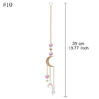 Home Decor Crystal Sun-catchers Window Pendant Hanging Curtain Wind-chimes Light Catcher Star Moon Pendant Rainbow Wind Chime Prisms Wind Chime Hanging Ornaments For Garden Home Christmas Decorations Gift