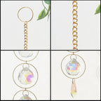 Home Decor Crystal Sun-catchers Window Pendant Hanging Curtain Wind-chimes Light Catcher Star Moon Pendant Rainbow Wind Chime Prisms Wind Chime Hanging Ornaments For Garden Home Christmas Decorations Gift