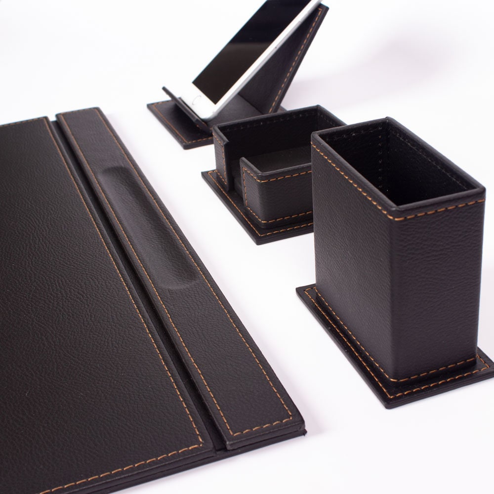 MOOG Luxury Desk Set-4 Accessories-  Black - 4 PCS